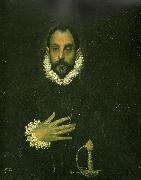 El Greco man with his hand on his breast oil painting reproduction